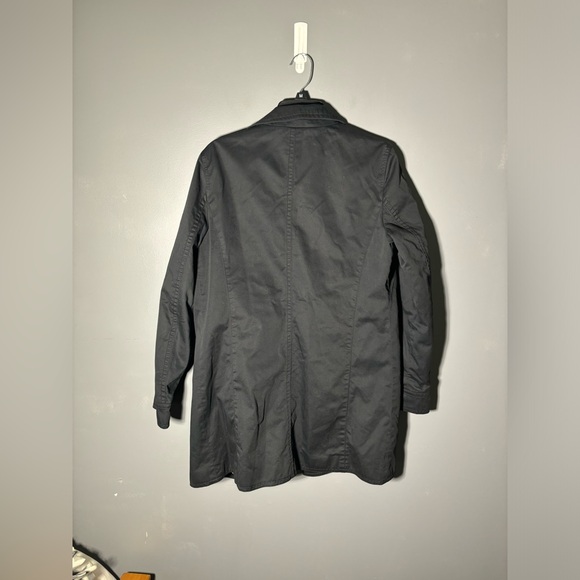 Coach Black Walking Trench Coat Jacket Logo Lining Size Medium - Picture 2 of 7